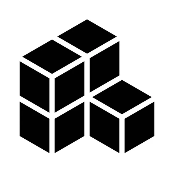 Куб Квадратна Іконка Символ Логотип Серія Стокова Векторна Ілюстрація Кліп — стоковий вектор