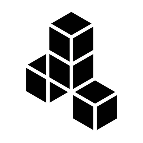 Куб Квадратна Іконка Символ Логотип Серія Стокова Векторна Ілюстрація Кліп — стоковий вектор