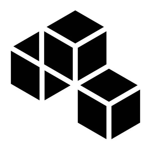 Cubo Icona Quadrata Simbolo Logo Serie Illustrazione Vettoriale Stock Grafica — Vettoriale Stock