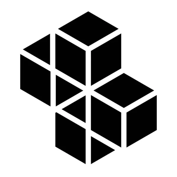 Куб Квадратная Иконка Символ Логотип Серия — стоковый вектор