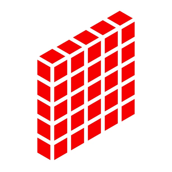 Isometrische Muur Firewall Pictogram Symbool Logo Bewaking Schild Beschermingsconcepten Icoon — Stockvector
