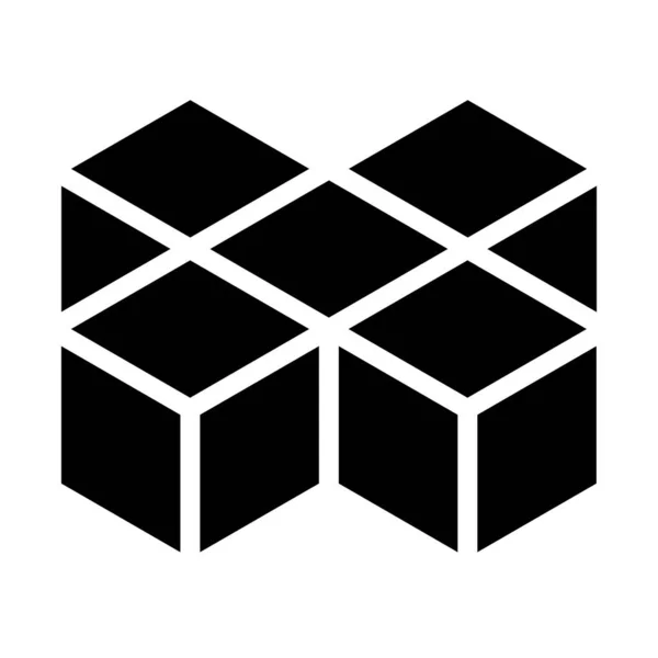 Куб Квадратная Иконка Символ Логотип Серия — стоковый вектор