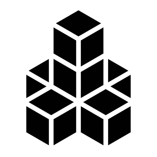 Cubo Icono Cuadrado Símbolo Logotipo Serie Stock Vector Ilustración Gráficos — Archivo Imágenes Vectoriales