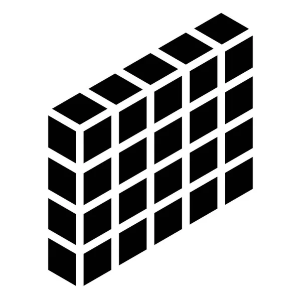 Ізометричний Мур Зображення Firewall Символ Або Логотип Охорона Щит Концепції — стоковий вектор