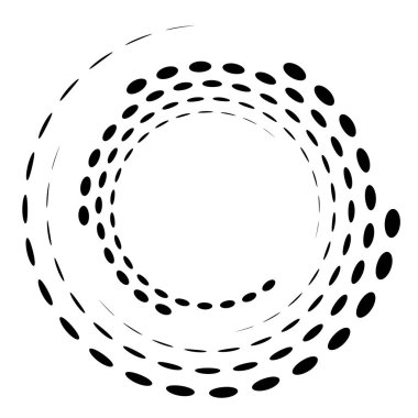 Geometrik dairesel spiral, girdap ve dönüş. Koklear, girdap, volt biçimli vektör illüstrasyonu, Clip sanat grafikleri.