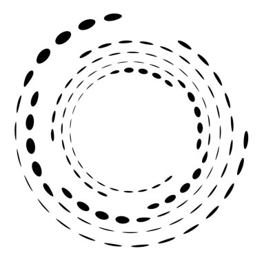 Geometrik dairesel spiral, girdap ve dönüş. Koklear, girdap, volt biçimli vektör illüstrasyonu, Clip sanat grafikleri.