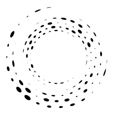 Geometrik dairesel spiral, girdap ve dönüş. Koklear, girdap, volt biçimli vektör illüstrasyonu, Clip sanat grafikleri.