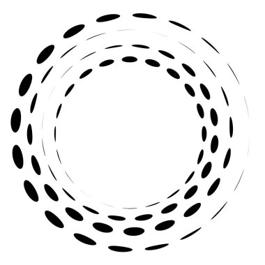 Geometrik dairesel spiral, girdap ve dönüş. Koklear, girdap, volt biçimli vektör illüstrasyonu, Clip sanat grafikleri.