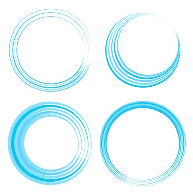 Geometrik dairesel spiral, girdap ve dönüş. Koklear, girdap, volt biçimli vektör illüstrasyonu, Clip sanat grafikleri.