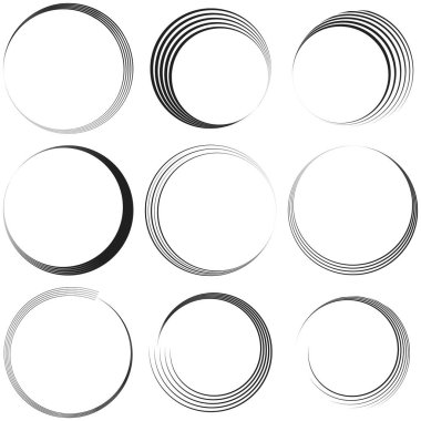 Geometrik dairesel spiral, girdap ve dönüş. Koklear, girdap, volt biçimli vektör illüstrasyonu, Clip sanat grafikleri.