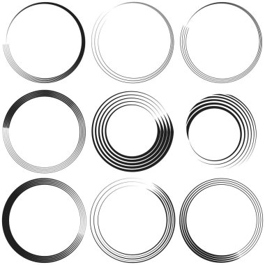 Geometrik dairesel spiral, girdap ve dönüş. Koklear, girdap, volt biçimli vektör illüstrasyonu, Clip sanat grafikleri.