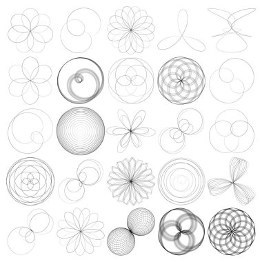 Volt, sarmal, spiral sembol, ikon motifi. Dairesel, dairesel çizgi kıvrımlı, eğri büğrü büğrü büğrü, filizli tasarım elemanı. Doodle, serbest biçim çizgisi Stock vektör çizimi, Clip-art grafikleri.