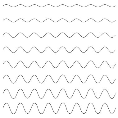 Dalgalı, dalgalı, dalga çizgileri, çizgili arka plan vektör tasarım elemanı Stok vektör çizimi, Clip-art grafikleri.