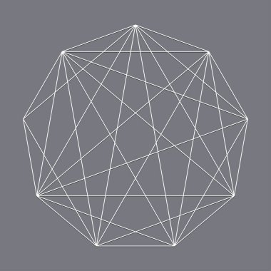 Çapraz açılı geometrik çokgen. Geometri vektörü tasarım şekli, element Stok vektör çizimi, kırpma sanatı grafikleri.