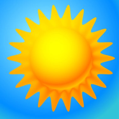 Güneş klipsli sanat. Güneş grafikleri, logo, sembol veya simge vektörü vektör illüstrasyonu, Clip sanat grafikleri.