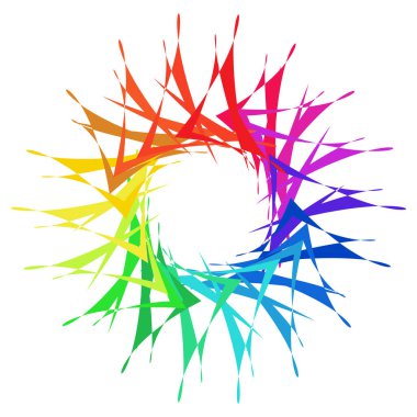 Dairesel, dairesel, yayılan Rosette, mandala, motif. Renkli soyut şekil Stok vektör illüstrasyonu, Clip sanat grafikleri.