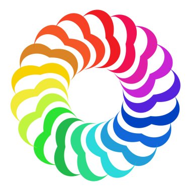 Dairesel, dairesel, yayılan Rosette, mandala, motif. Renkli soyut şekil Stok vektör illüstrasyonu, Clip sanat grafikleri.