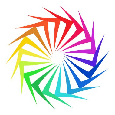 Dairesel, dairesel, yayılan Rosette, mandala, motif. Renkli soyut şekil Stok vektör illüstrasyonu, Clip sanat grafikleri.