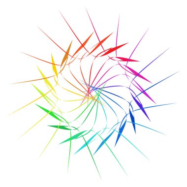 Dairesel, dairesel, yayılan Rosette, mandala, motif. Renkli soyut şekil Stok vektör illüstrasyonu, Clip sanat grafikleri.