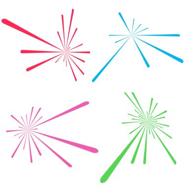 Rastgele radyal çizgiler, çizgi roman etkisi. Havai fişekler, ışıltılı illüstrasyon - Kraliyet serbest vektör illüstrasyonu, klip sanatı