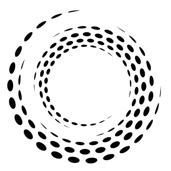 幾何学的な円形の螺旋 渦巻きとねじれ クリア ボリューム形状ストックベクトルイラスト クリップアートグラフィック — ストックベクタ