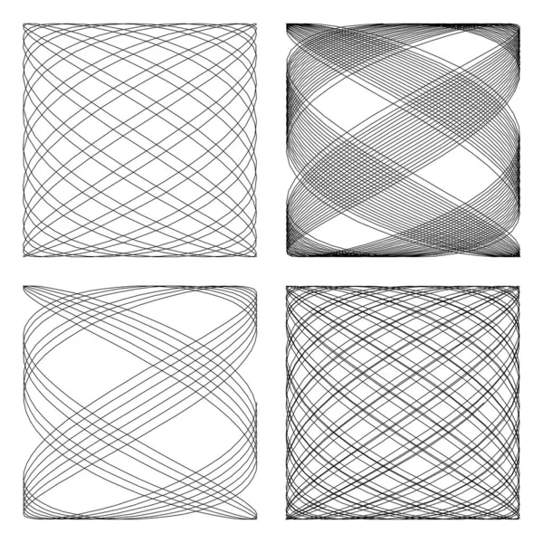 Geometrisch Gebogen Snijlijnen Abstract Raster Mesh Patroon Achtergrond Stock Vector — Stockvector