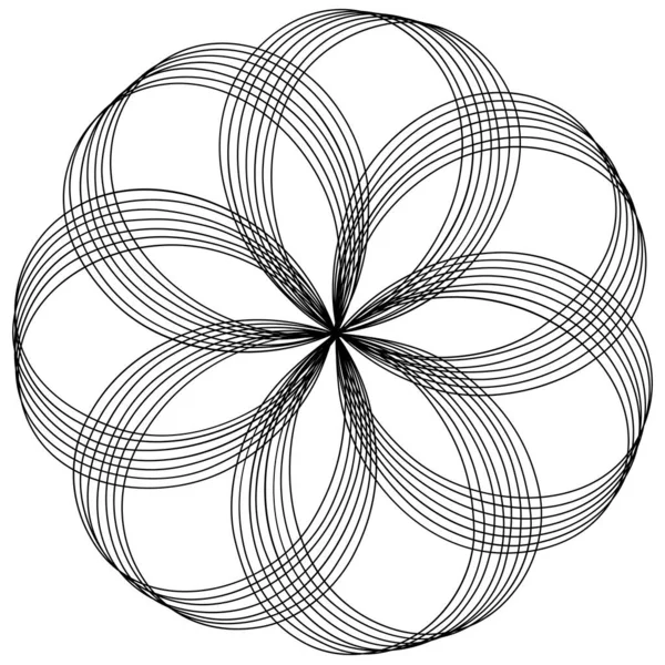 Volute Helix Spiralsymbol Ikonmotiv Cirkulär Radiell Linje Bläckfisk Bläckfiskbina Senril — Stock vektor