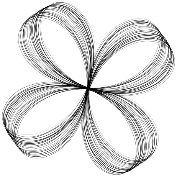 Volute Helix Spiralsymbol Symbolmotiv Kreisförmige Radiale Linienverschnörkelung Verschnörkelte Binde Rankengestaltungselement — Stockvektor