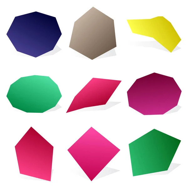 Tranchant Pierre Géométrique Formes Galets Silhouettes Simples Angulaires Base Éléments — Image vectorielle