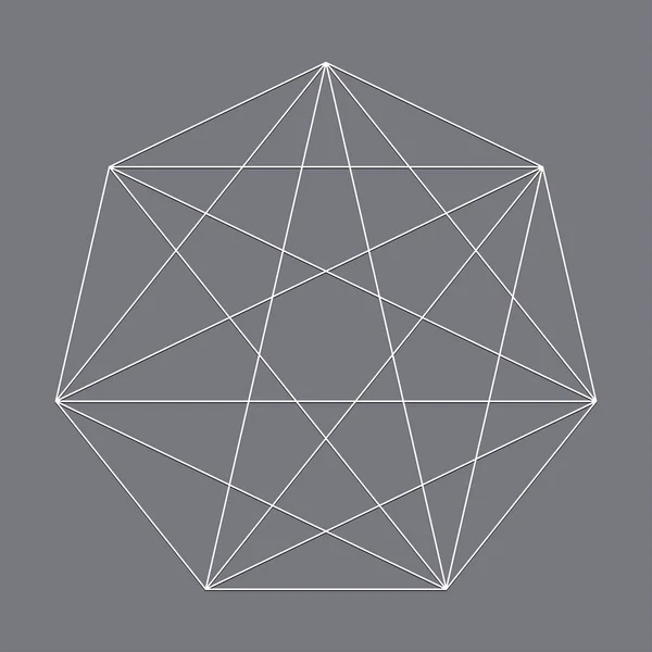 Геометрический Многоугольник Нарисованными Диагональными Углами Форма Вектора Геометрии Элемент Векторная — стоковый вектор