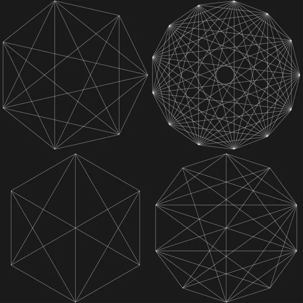 Geometrische Veelhoek Met Diagonale Hoeken Getekend Geometrie Vector Ontwerp Vorm — Stockvector