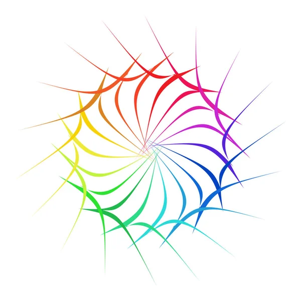 Rosette Circulaire Radiale Rayonnante Mandala Motif Forme Abstraite Colorée Illustration — Image vectorielle