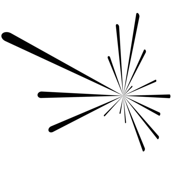 Випадкові Радіальні Лінії Комічний Ефект Феєрверки Іскрові Ілюстрації Роялті Векторні — стоковий вектор