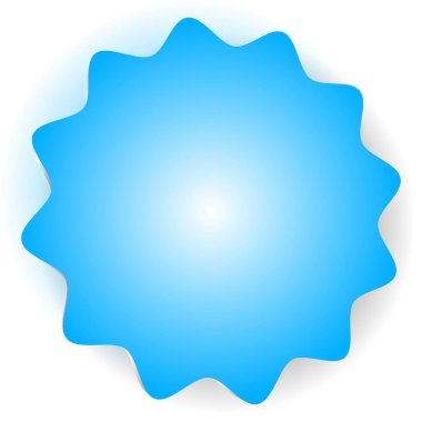 Yıldız patlaması, güneş patlaması rozeti, fok şeklinde. Dairesel pankart, fiyat etiketi, etiket vektör illüstrasyonu Stok vektör illüstrasyonu, Clip sanat grafikleri.