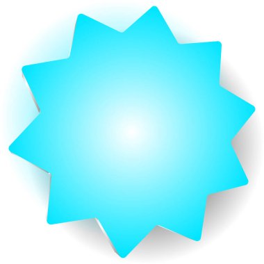 Yıldız patlaması, güneş patlaması rozeti, fok şeklinde. Dairesel pankart, fiyat etiketi, etiket vektör illüstrasyonu Stok vektör illüstrasyonu, Clip sanat grafikleri.