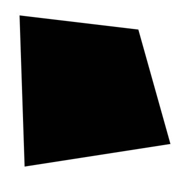 Temel kare şekil, kare düzlem perspektifte. 3B düz açı trapezi, rhomb şekli Stok vektör çizimi, Clip sanat grafikleri.