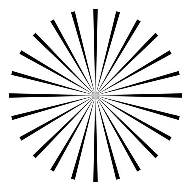 Radyal, yayılan çizgiler, çizgiler. Satırlar kare biçiminde dizayn ögesi Stok vektör illüstrasyonu, Clip sanat grafikleri birleştiriliyor.