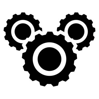 Vites, dişli, dişli ikonu, sembol ve logo. Kurulum, kişiselleştirme, teknik konsept vektör logosu resimleme, Clip-art grafikleri.