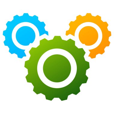 Vites, dişli, dişli ikonu, sembol ve logo. Kurulum, kişiselleştirme, teknik konsept vektör logosu resimleme, Clip-art grafikleri.