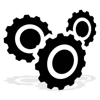 Vites, dişli, dişli ikonu, sembol ve logo. Kurulum, kişiselleştirme, teknik konsept vektör logosu resimleme, Clip-art grafikleri.
