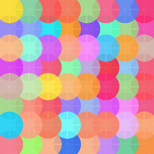 Cercles Colorés Qui Chevauchent Anneaux Concentrique Circulaire Radial Motif Vectoriel — Image vectorielle