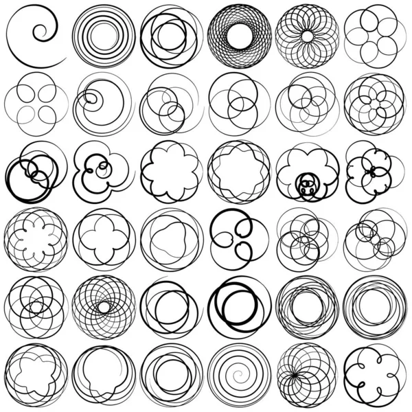 Curlicue Loop Shapes Elements Vector Illustration Stock Vector Illustration Clip — Stock Vector