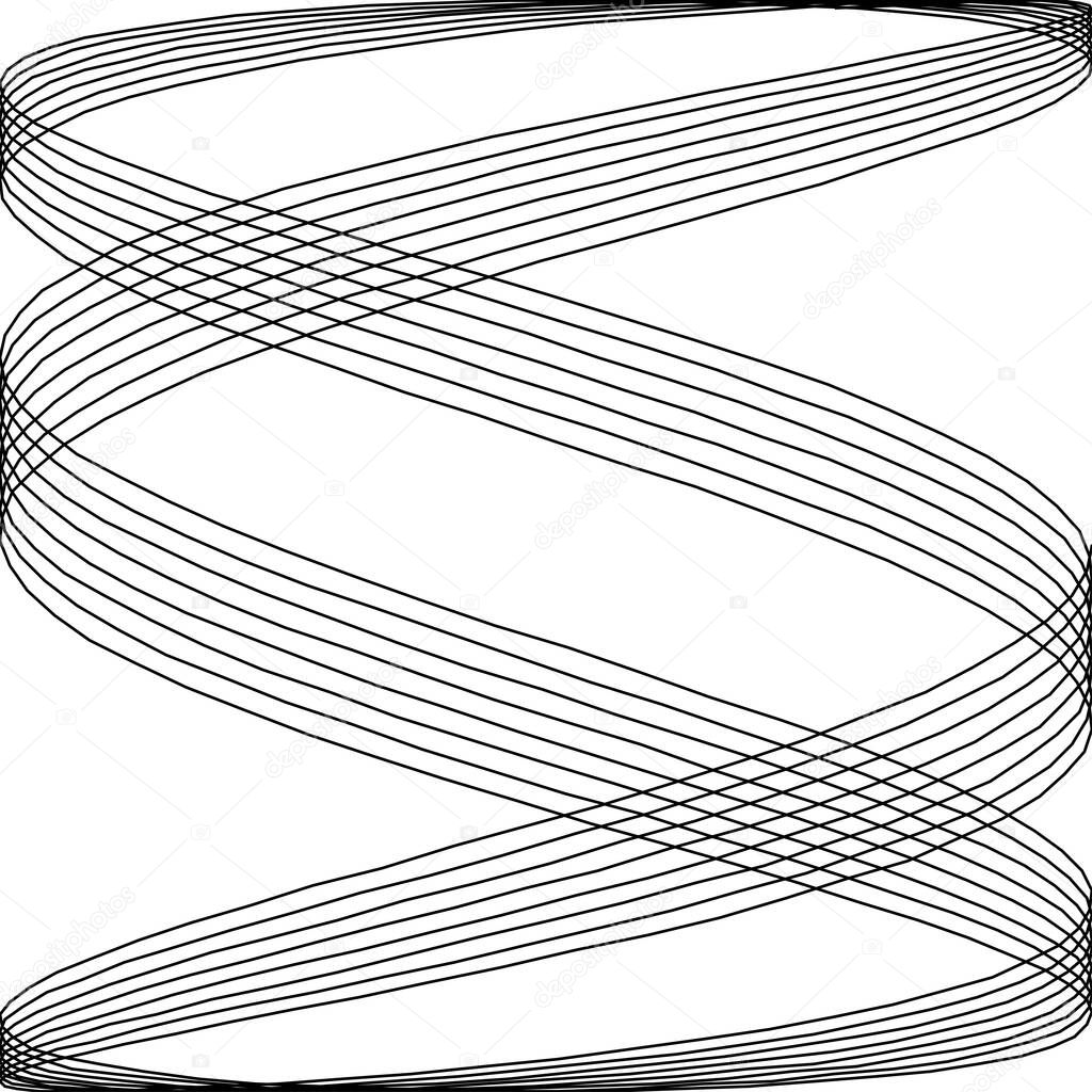 Waving-wavy, Sine vertical lines. Sinuous, Curve lines vector illustration - Stock vector illustration clip-art