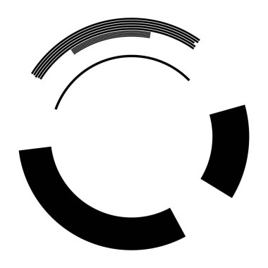 Geometrik HUD, sc-fi GUI, UI dairesel elementler. Geometrik çember vektörü