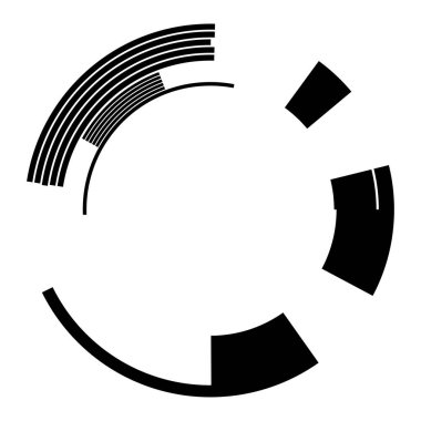 Geometrik HUD, sc-fi GUI, UI dairesel elementler. Geometrik çember vektörü