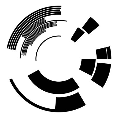 Geometrik HUD, sc-fi GUI, UI dairesel elementler. Geometrik çember vektörü