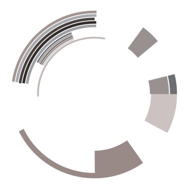 Geometrik HUD, sc-fi GUI, UI dairesel elementler. Geometrik çember vektörü