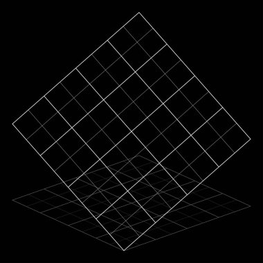 Eğim, eğim, çapraz ızgara, örgü kareler soyut geometrik vektör çizimi. Döndürülmüş, açılı ızgara, kafes, ızgara ögesi