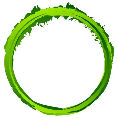 Yeşil, doğal, eko konsepti grunge, desenli daire, halka vektör tasarım elementi Stok vektör çizimi, Clip sanat grafikleri.