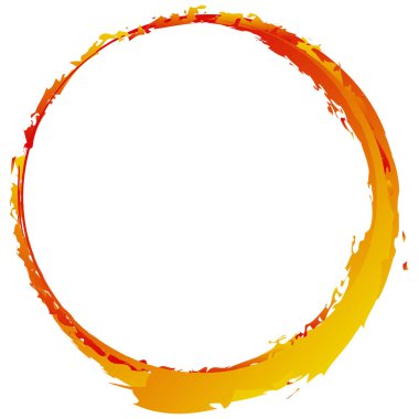 Turuncu, sarı grungy, alev için grunge daire, ateş kavramları. Vektör tasarımı Stock vektör illüstrasyonu, Clip sanat grafikleri.